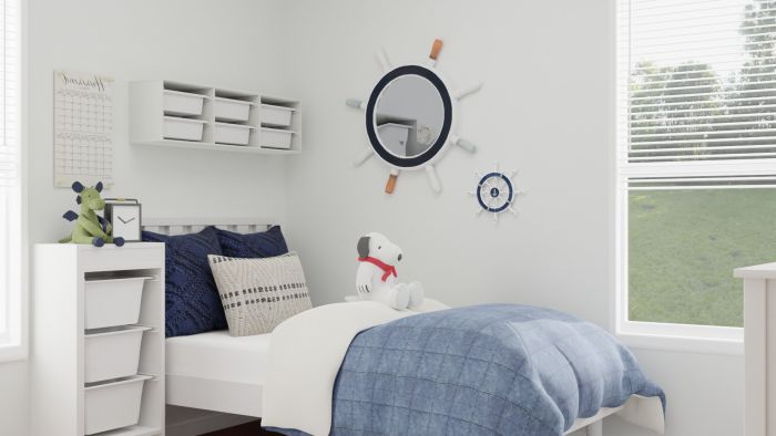 Bright Nautical: Coastal Casual Kid's Bedroom Design View 2 By Spacejoy
