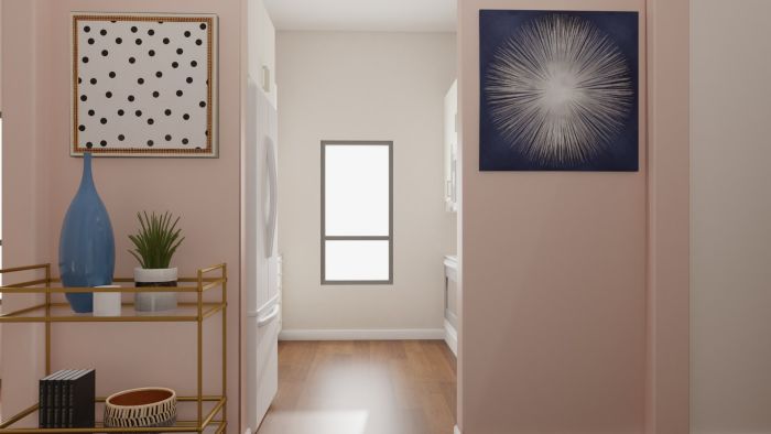 Pink and Feminine: Modern Glam Entryway Design View 3 By Spacejoy