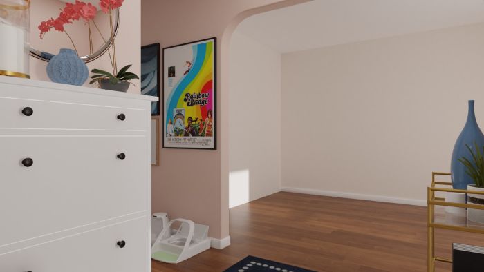 Pink and Feminine: Modern Glam Entryway Design View 4 By Spacejoy