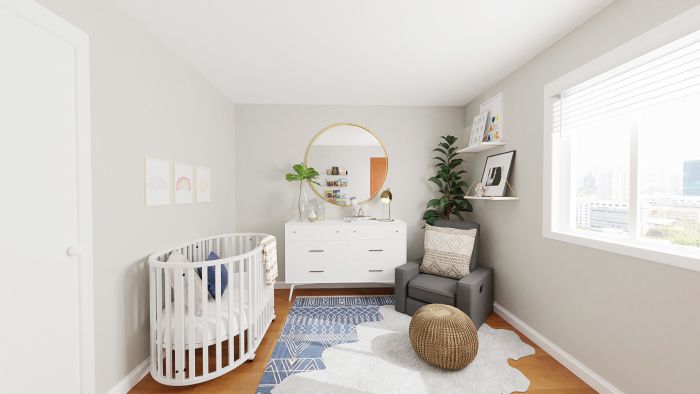 Cozy + Neutral: Modern Minimalist Nursery Design View 2 By Spacejoy