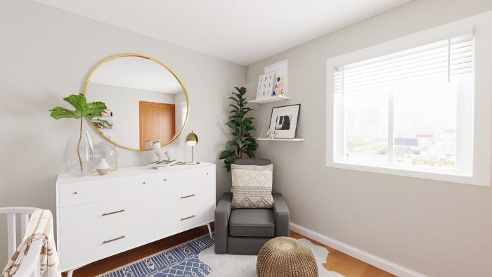 Cozy + Neutral: Modern Minimalist Nursery Design View 4 By Spacejoy
