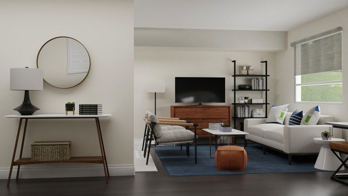 Navy Blue Masculine: Mid-Century Retro Studio Design View 2 By Spacejoy