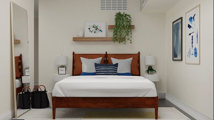 Navy Blue Masculine: Mid-Century Retro Studio Design View 4 By Spacejoy
