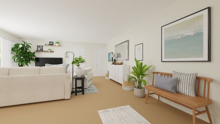 Beachy Vibes: Transitional Coastal Living Room Design View 4 By Spacejoy