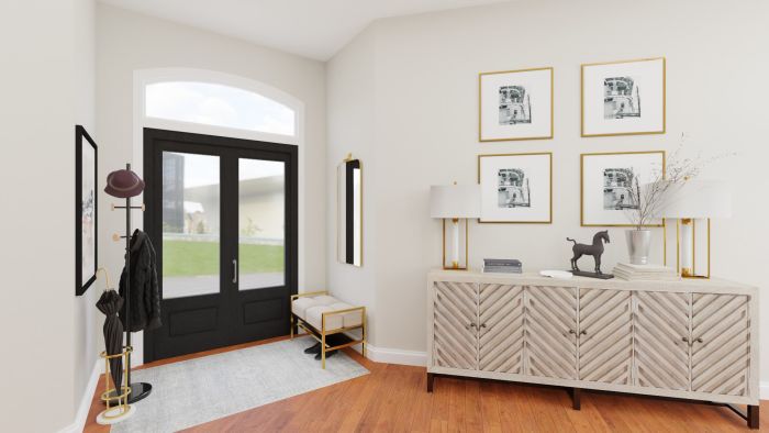 Heirloom Mirror: Classic Transitional Entry Design View 2 By Spacejoy