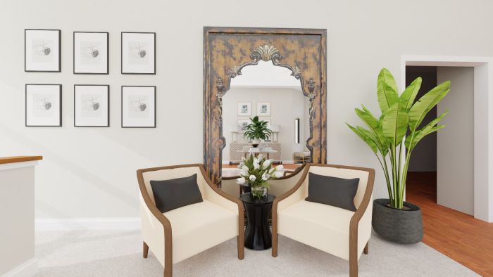 Heirloom Mirror: Classic Transitional Entry Design View 4 By Spacejoy