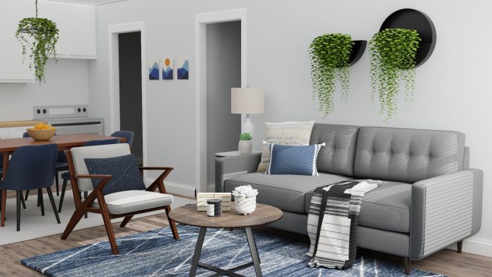 Small Spaces: Mid Century Urban Living Room Design View 2 By Spacejoy