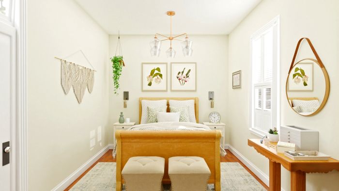 Floral Artwork: Glam Transitional Bedroom Design View 5 By Spacejoy