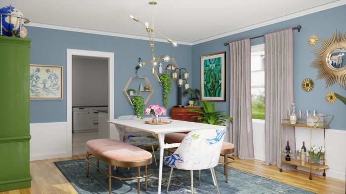 Mixing Vintage Pieces: Eclectic Glam Dining room Design View 5 By Spacejoy