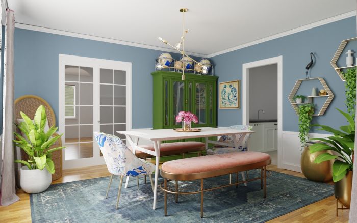 Mixing Vintage Pieces: Eclectic Glam Dining room Design View 4 By Spacejoy
