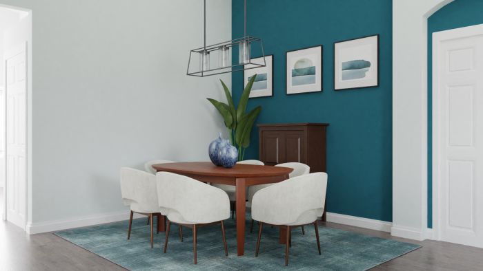 Statement Teal: Urban Modern Living Room Design View 5 By Spacejoy