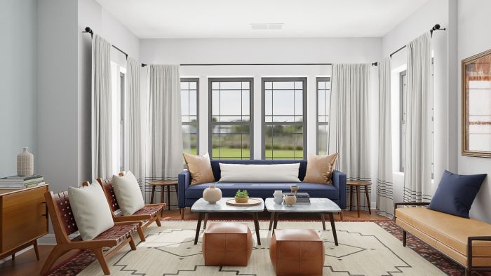 Natural Textures: Mid Century Modern Living Room Design View 2 By Spacejoy