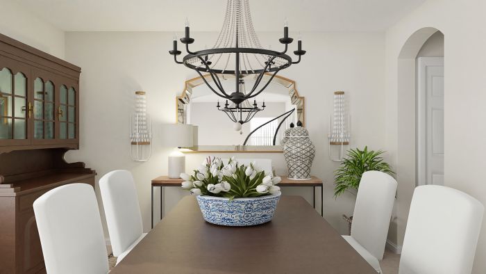 Slipcovered Dining Chairs: Classic Traditional Dining Room Design View 3 By Spacejoy