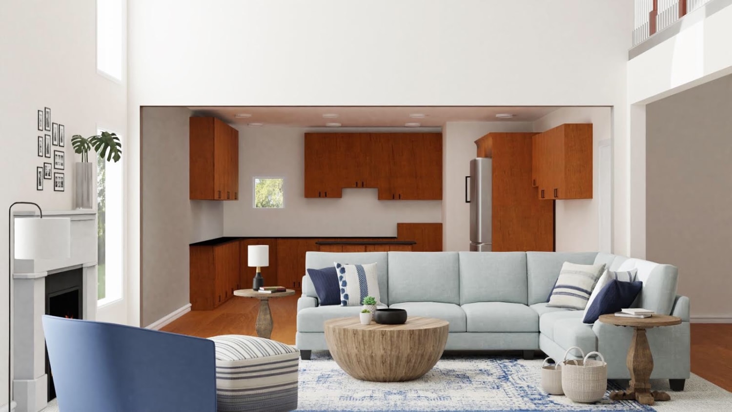Large Gatherings: Traditional Farmhouse Living Room Design By Spacejoy