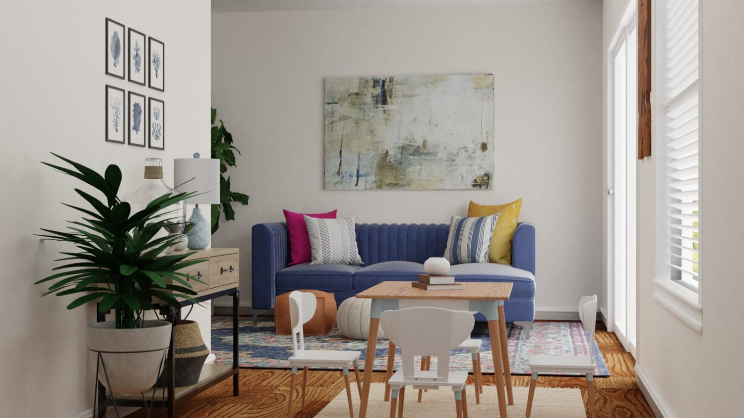 Jewel Tones: Rustic Eclectic Living Room Design By Spacejoy