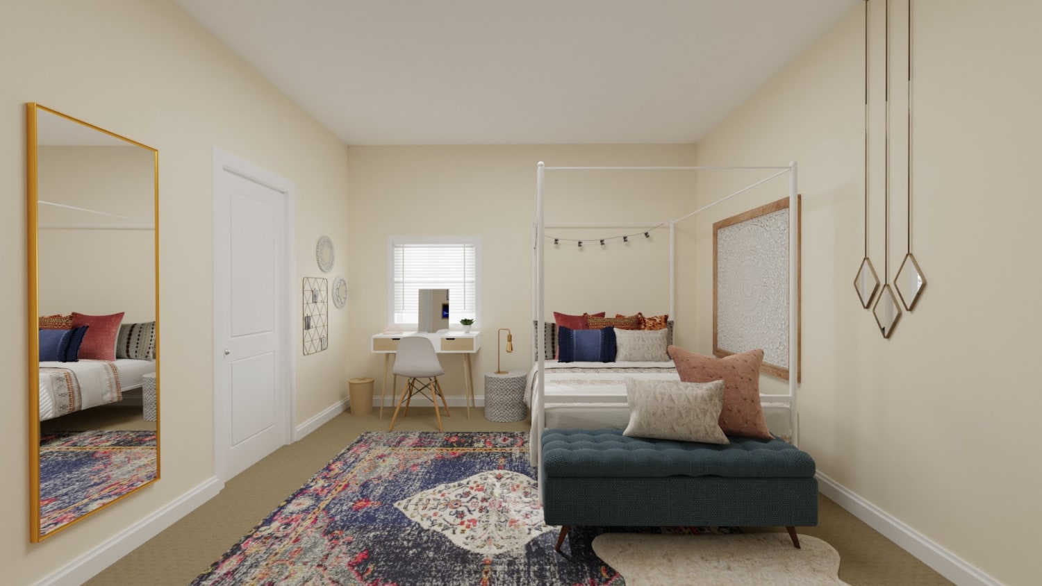 Mix and Match Art: Urban Eclectic Teen Bedroom Design By Spacejoy