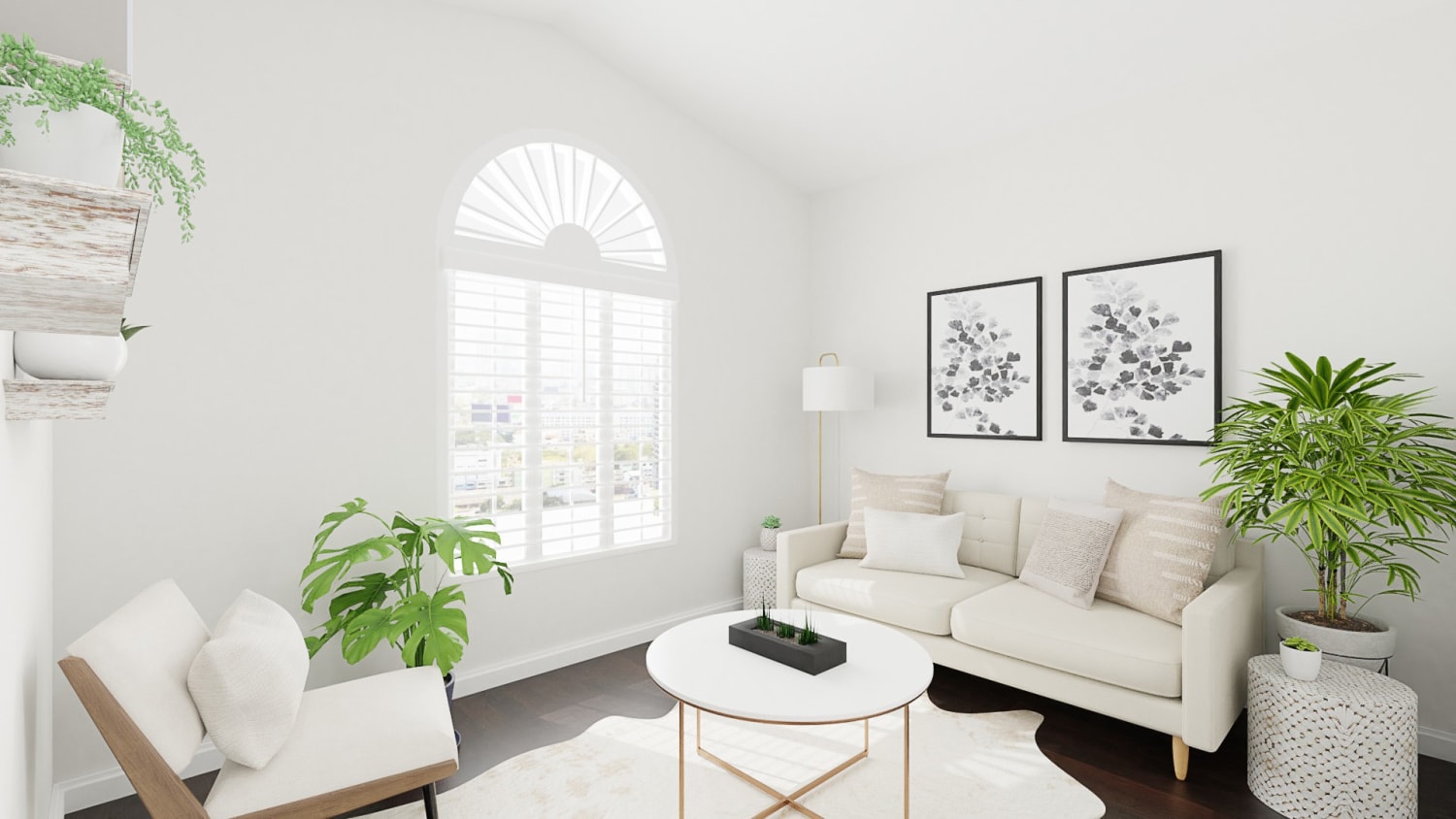 Light and Earthy: Elegant Farmhouse Living Room Design By Spacejoy