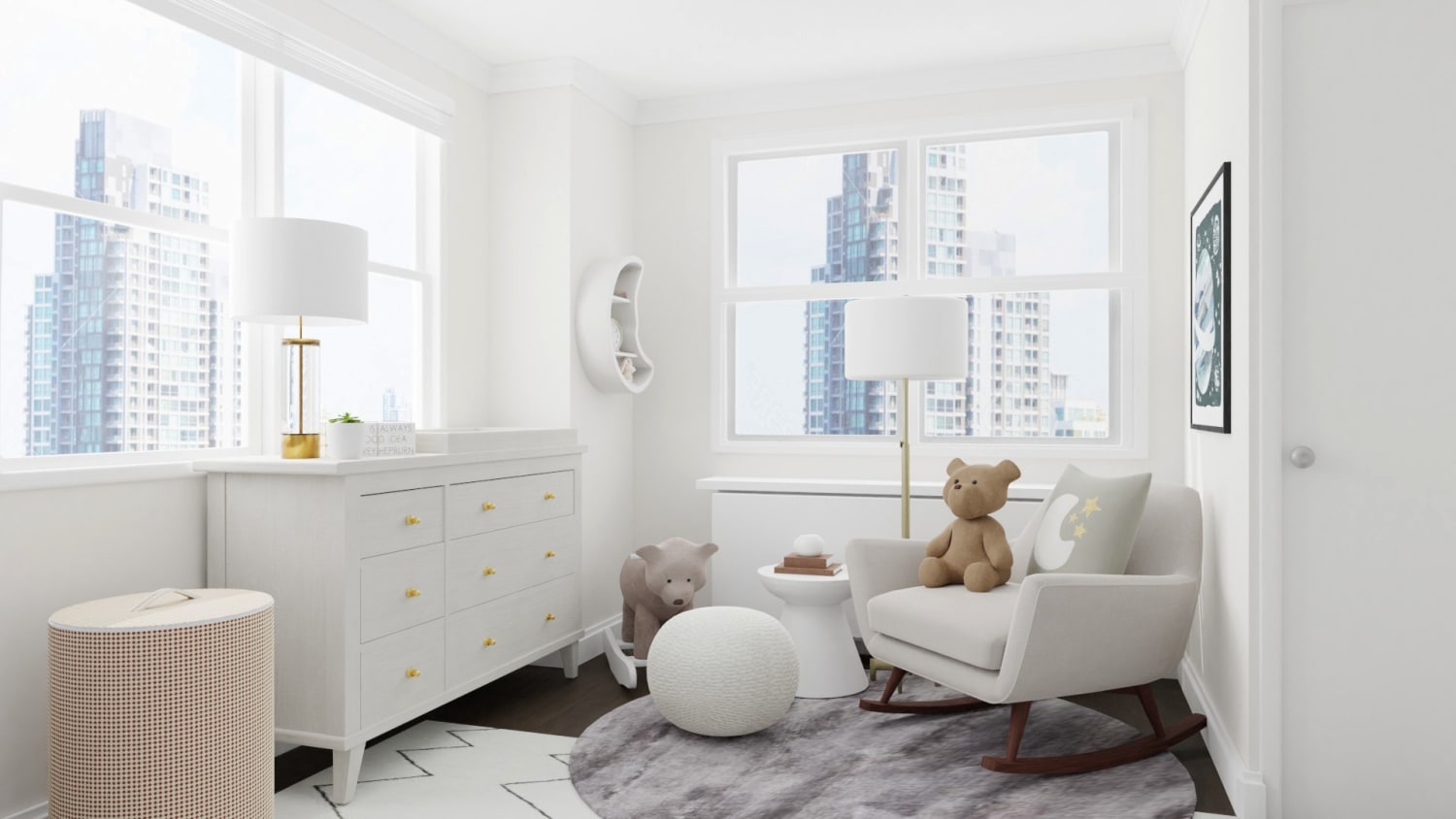 Bright and Starry: Mid-Century Minimalist Nursery Design By Spacejoy