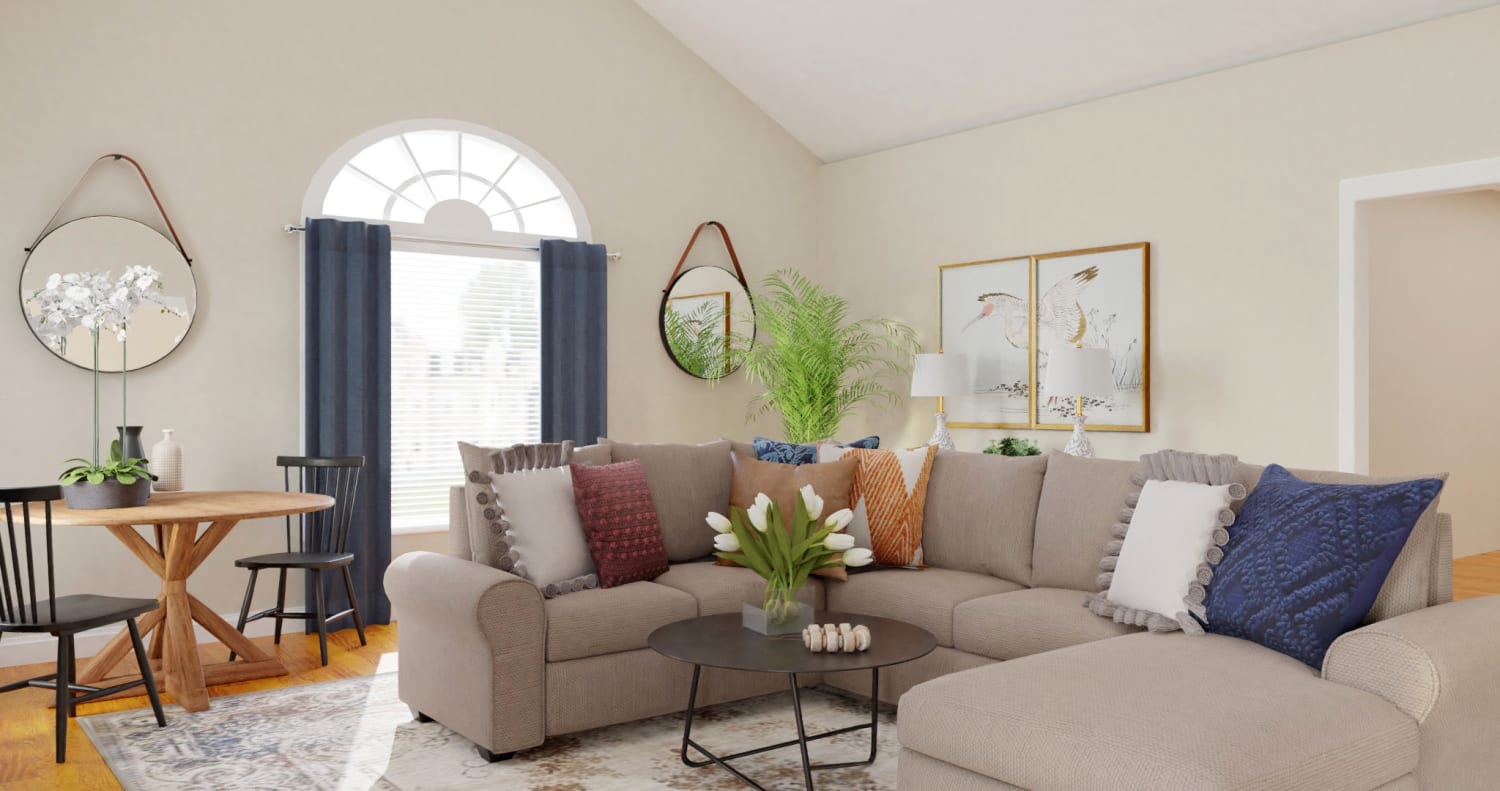 Open Floor Plan: Modern Farmhouse Living Room Design By Spacejoy
