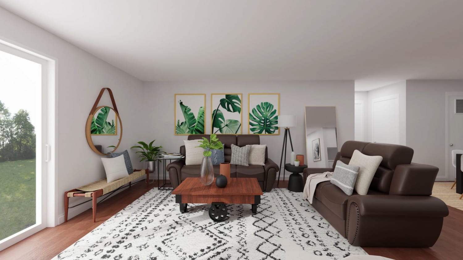 Masculine Color Palette: Urban Modern Living Room Design By Spacejoy