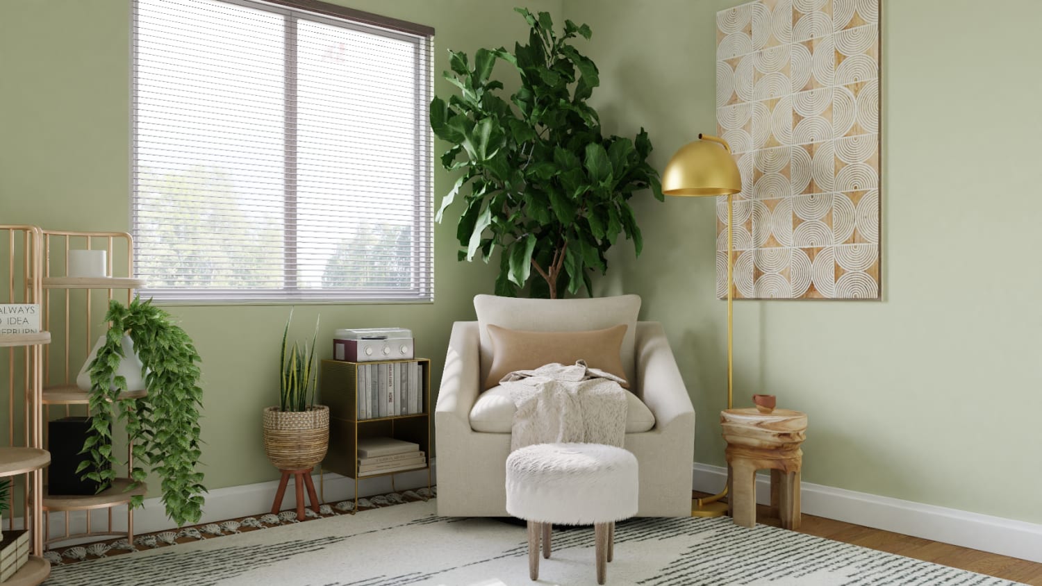Cozy Reading Nook: Modern Boho Study Room Design By Spacejoy