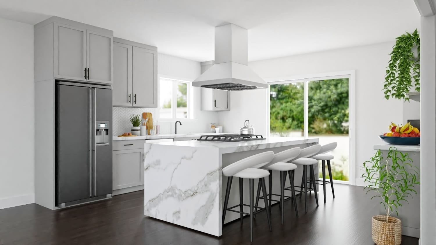 Kitchen Island Dining: Contemporary Kitchen/Dining Room Design By Spacejoy