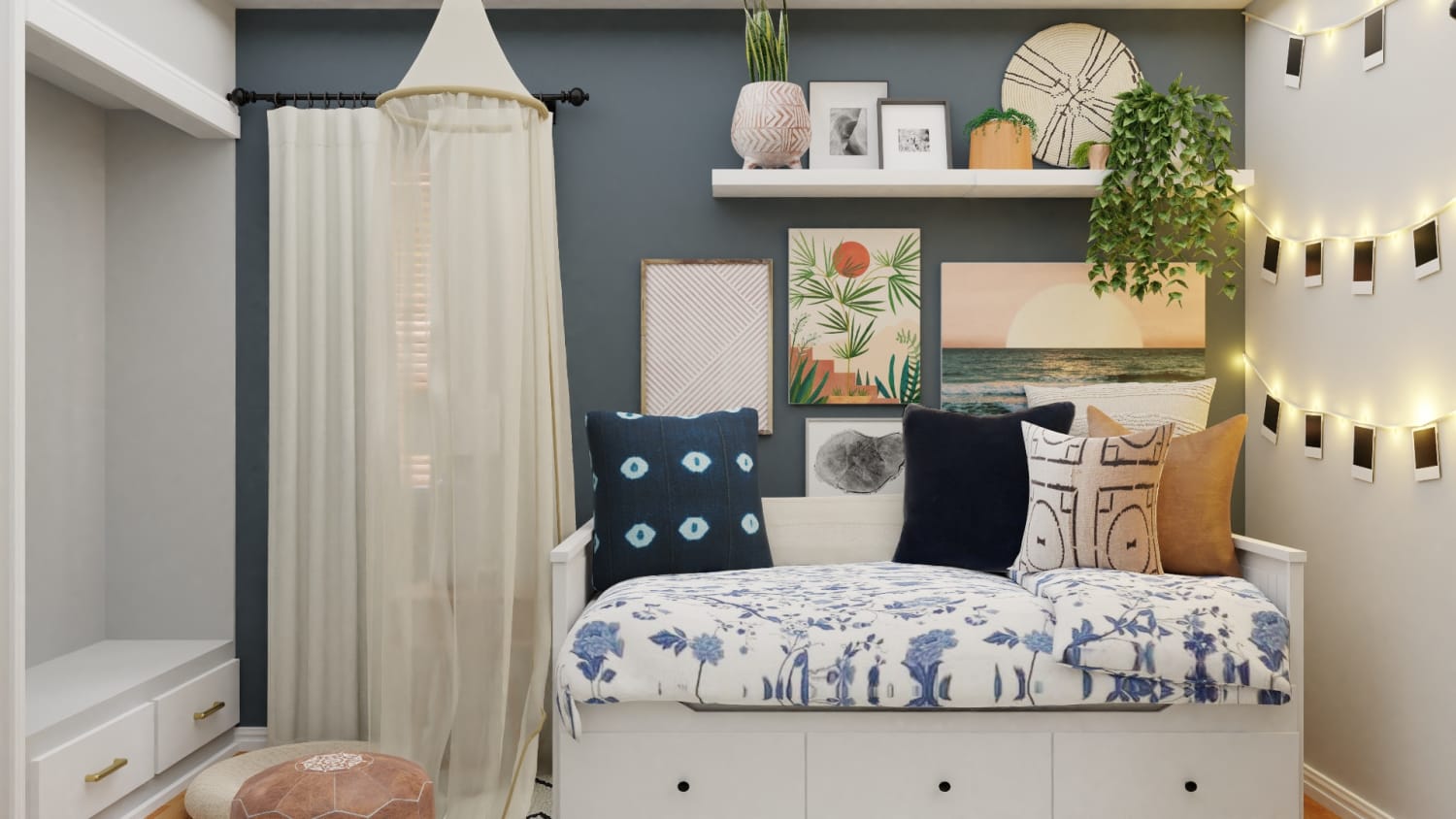 A Super Fun & Creative Boho-Eclectic Style Kids Bedroom Design By Spacejoy