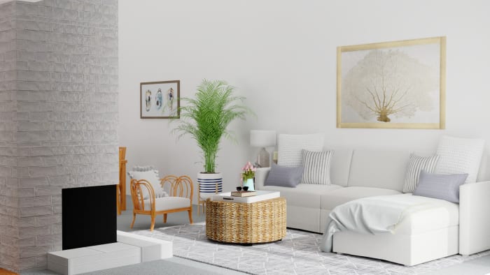 Open Themed Coastal Living Room With Dining Space Design View 2 By Spacejoy