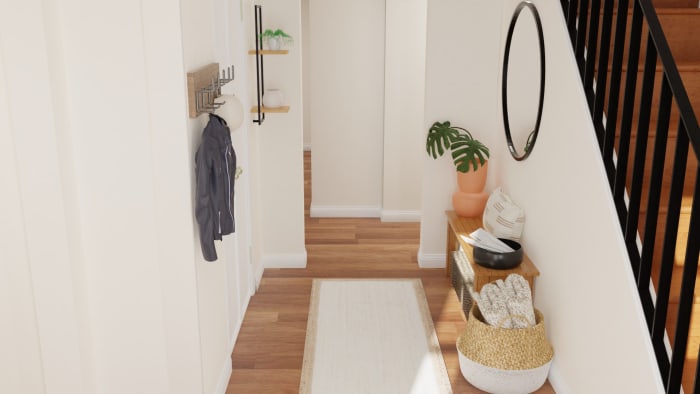 Minimal but Cozy: Boho Minimalist Entryway Design View 5 By Spacejoy