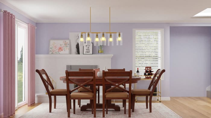 Feminine Modern Glam Dining Room Design View 2 By Spacejoy