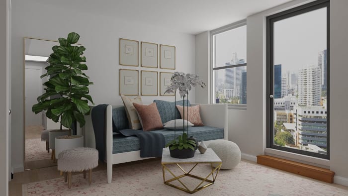 Pops of Color Tiny Studio: Modern Glam Design View 2 By Spacejoy