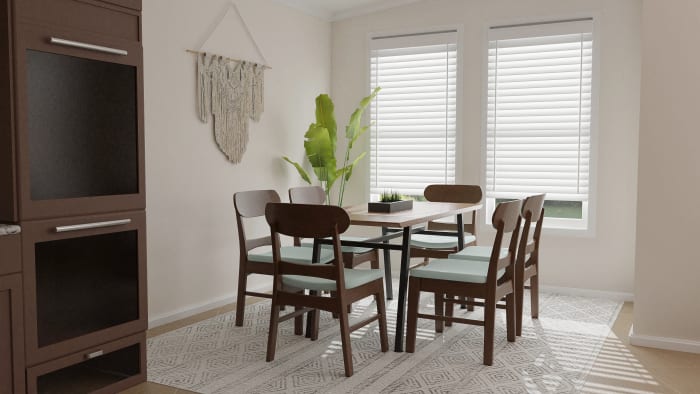 Extra Storage: Mid-Century Contemporary Living Room Design View 4 By Spacejoy