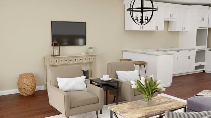 Urban Farmhouse: Living Room Design Design View 4 By Spacejoy