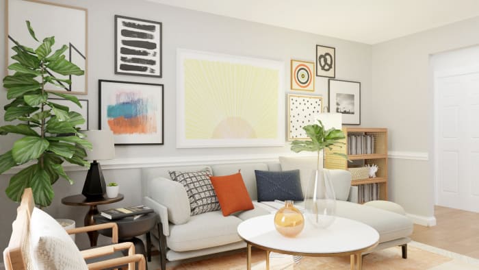 Bright and Cozy: Boho Eclectic Living Room Design View 3 By Spacejoy