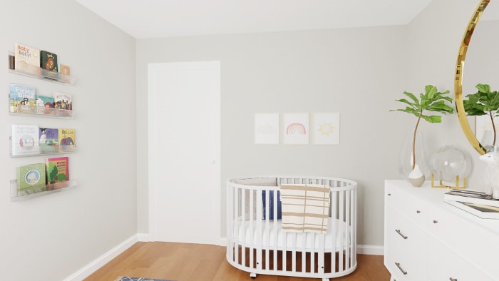 Cozy + Neutral: Modern Minimalist Nursery Design View 3 By Spacejoy