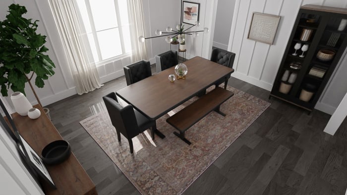 Charcoal Ceiling: Urban Transitional Dining Room Design View 2 By Spacejoy