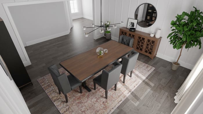 Charcoal Ceiling: Urban Transitional Dining Room Design View 4 By Spacejoy