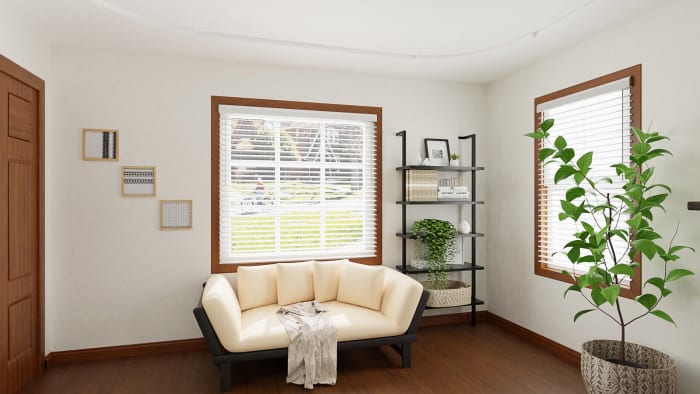 Multi-Functional Daybed: Mid-Century Urban Living Room Design View 5 By Spacejoy
