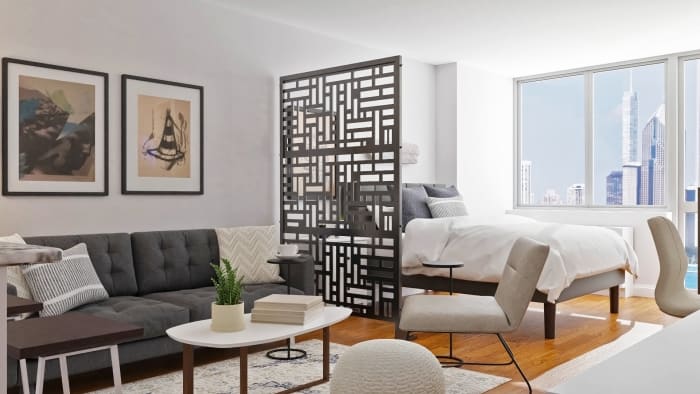 Unique Room Divider: Urban Modern Studio Design View 2 By Spacejoy