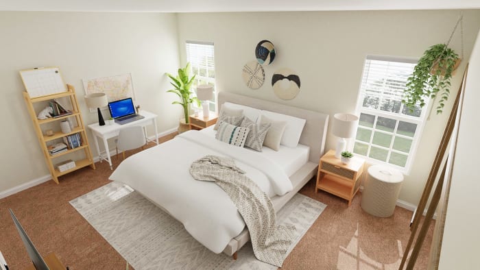 Multi Functional Space: Boho Minimalist Bedroom Design View 3 By Spacejoy