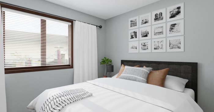 Dorm Room Idea: Urban Minimalist Bedroom Design View 2 By Spacejoy