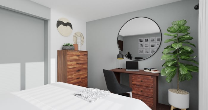 Dorm Room Idea: Urban Minimalist Bedroom Design View 4 By Spacejoy