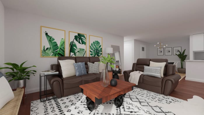 Masculine Color Palette: Urban Modern Living Room Design View 4 By Spacejoy