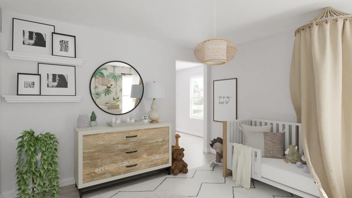 Storybook Safari Wallpaper : A Boho Scandinavian Nursery Design View 2 By Spacejoy