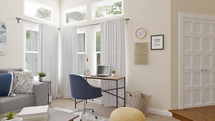 Multi Functional Space: Transitional Coastal Living Room Design View 5 By Spacejoy