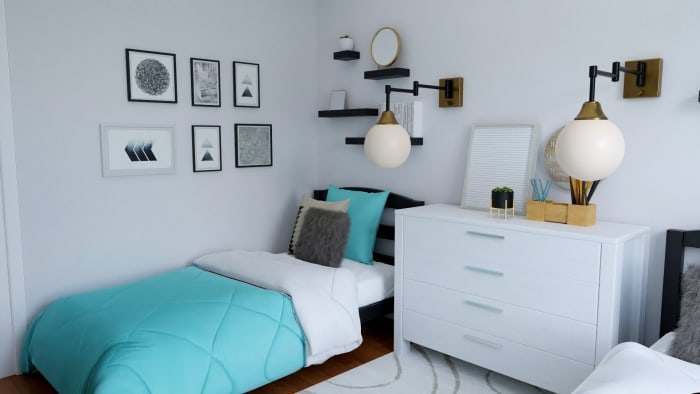 Twin Boys Room: Modern Minimalist Kids Room Design View 2 By Spacejoy