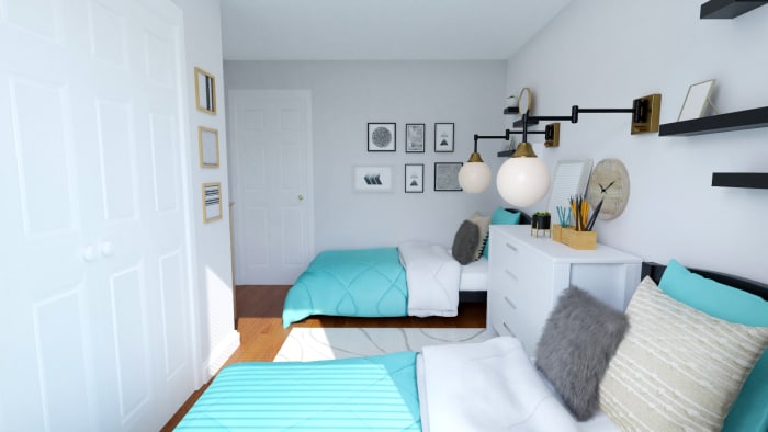 Twin Boys Room: Modern Minimalist Kids Room Design View 5 By Spacejoy