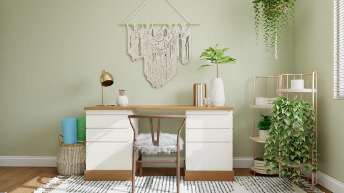 Cozy Reading Nook: Modern Boho Study Room Design View 5 By Spacejoy