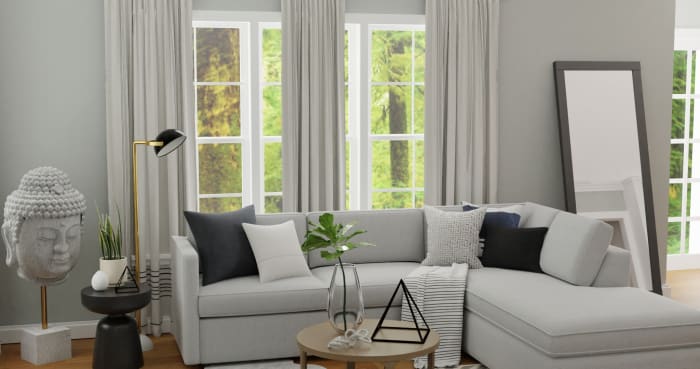 Zen Living Room: Modern Minimalist Living Room Design View 2 By Spacejoy