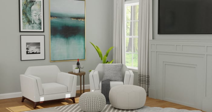 Zen Living Room: Modern Minimalist Living Room Design View 4 By Spacejoy